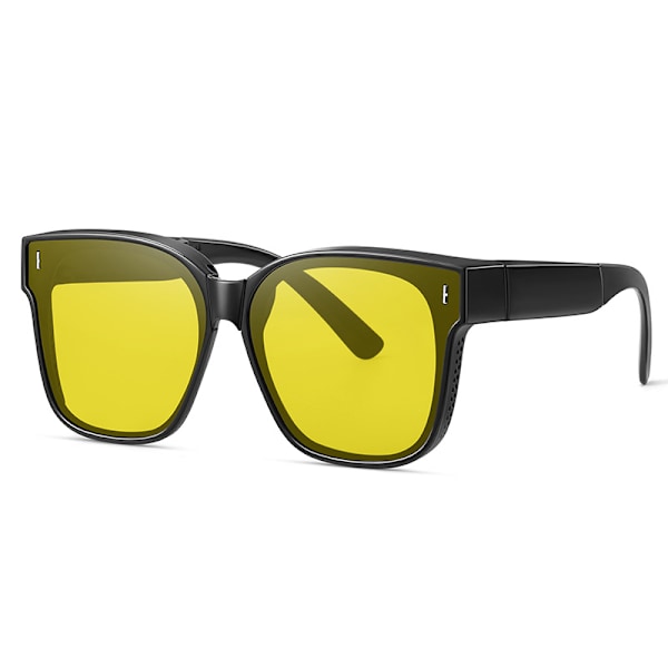 Foldbare Suncovers Solbriller Over Glasses Night Vision sort