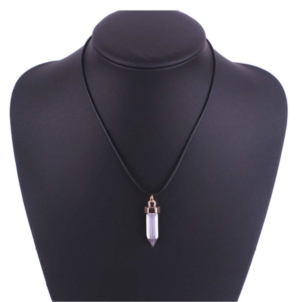 Halskæde med de energistiske harpikskværk Amethyst pink