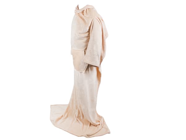 Super stort hettegenser teppe | XXL Tov morgenkåpe Beige grå