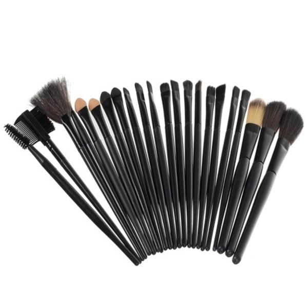 Professionelle makeup børster | Makeup børster Sæt med 24 dele sort