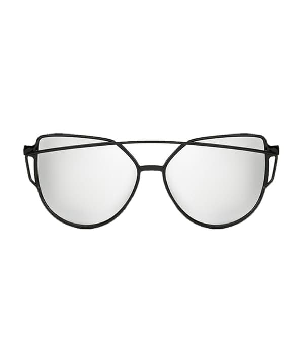 Retro Solglasögon Svart Spegelglas svart