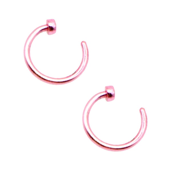 2-pack pink falsk piercing læbe næse ring septum lip ring uden huller sølv