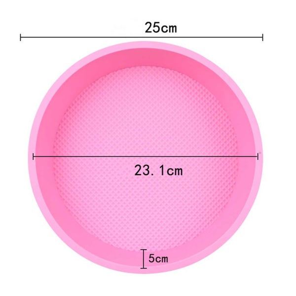 Stor Rund Bakform Silikon Tårtform 23cm rosa