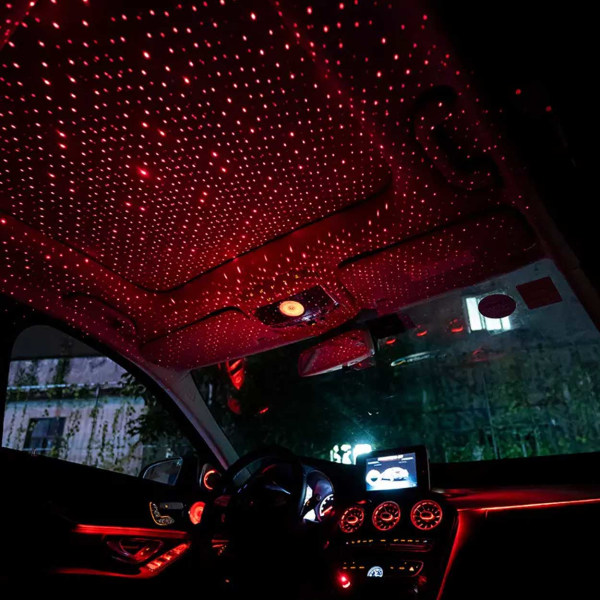 Galaxy Projektor LED Discolampa för Bilen USB lila