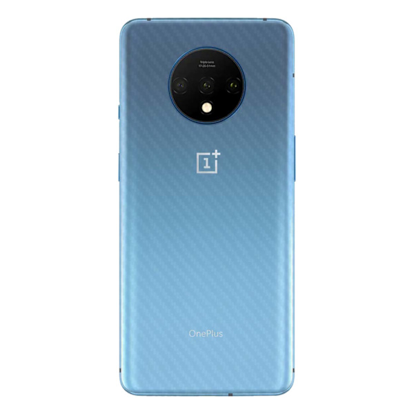 OnePlus 7T Kolfiber Vinyl Skin Dekal Skyddsfilm Baksida transparent