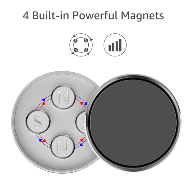 360° Magnet Mobilhållare Självhäftande Bilhållare Silver silver
