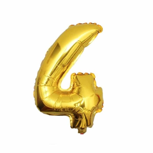 Stor Sifferballong i Guld för Födelsedag Fest 102cm - 4 guld