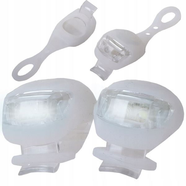 2st LED Cykellampor med Batteri Vit