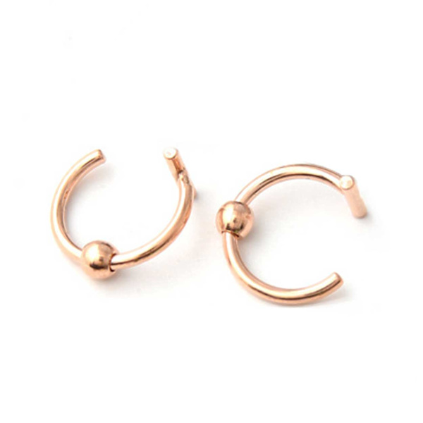 2 -pakk falsk leppring uten hull falsk piercing - rosegull
