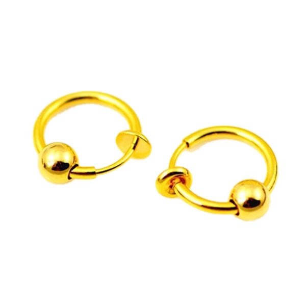 2-pack gullklipp på nese ring falsk piercing nese septum gull