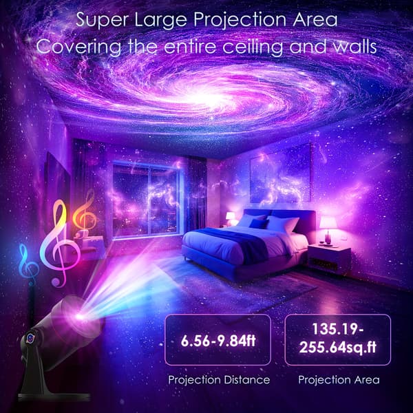 4K Planetarium NASA Romprosjektor Galakse Lampe hvit