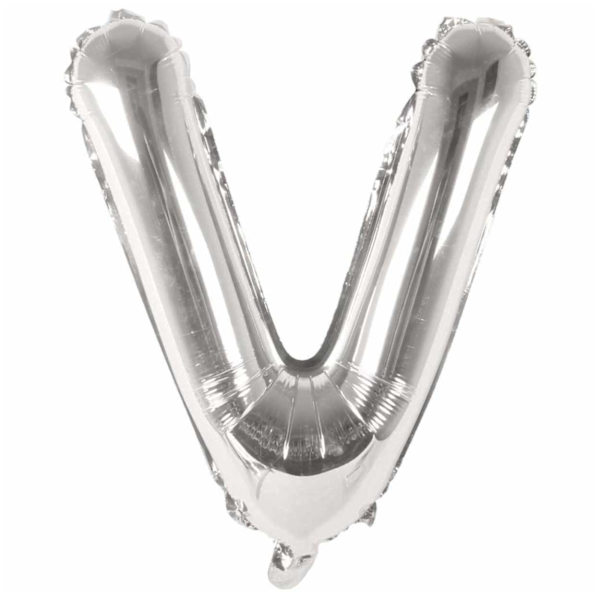 Brev ballong sølv 80 cm stor V