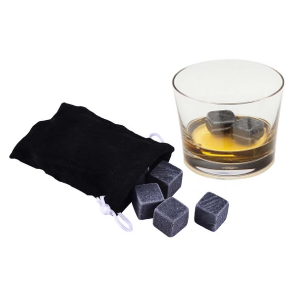 9-pack Naturliga Whiskystenar - Isbitar av Sten Grå grå