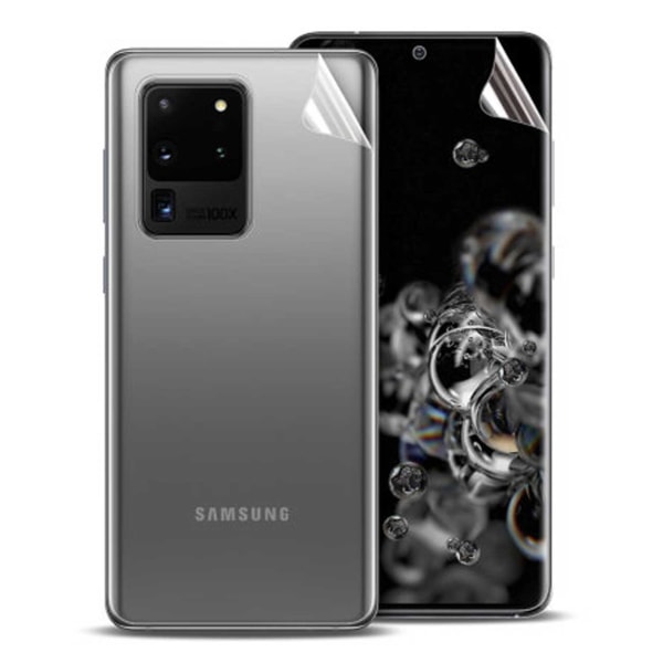 2-pack Galaxy S20 Ultra Display Film + Beskyttelsesfilm Til Tilbage gennemsigtig