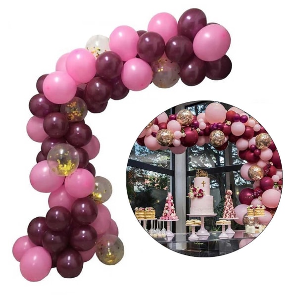 Ballongbåge Rosa Lila - Komplett Ballonggirlang 5m rosa