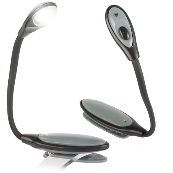 LED-lampe med klips for bøker og lesing