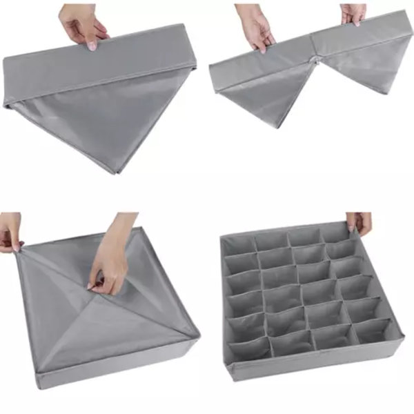 4-Pack Garderobe Organizer Undertøy Oppbevaring Chest Grå grå