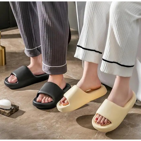 Moln Badtofflor Mjuka Tofflor Cloud svart 40-41