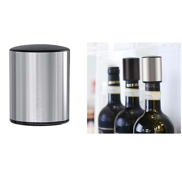 Tyhjöpysäytin viinipulloille ja samppanjapulloille 2-pack hopea hopea