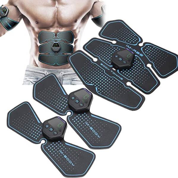 3-Pack EMS-Tränare - Mage Armar Axlar Ben Elektrisk Muskelstimulator Magrutor svart