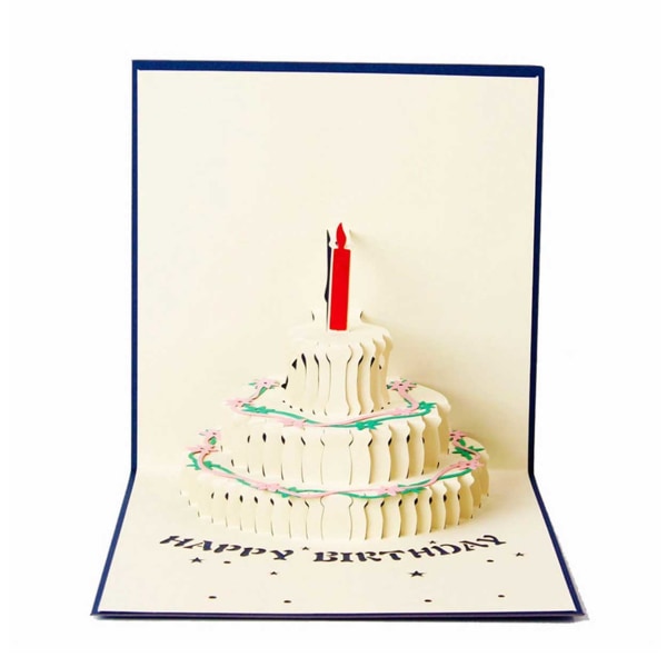 3D Födelsedagskort Gratulationskort Happy Birthday blå