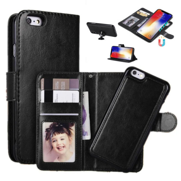 iPhone X/XS 2-i-1 magnetisk lommebokveske svart svart