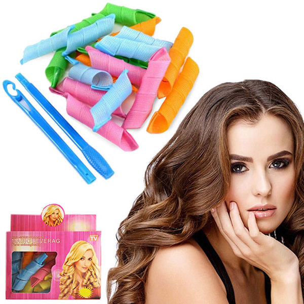 Hårrullar Heatless Curling Papiljotter 18-Pack