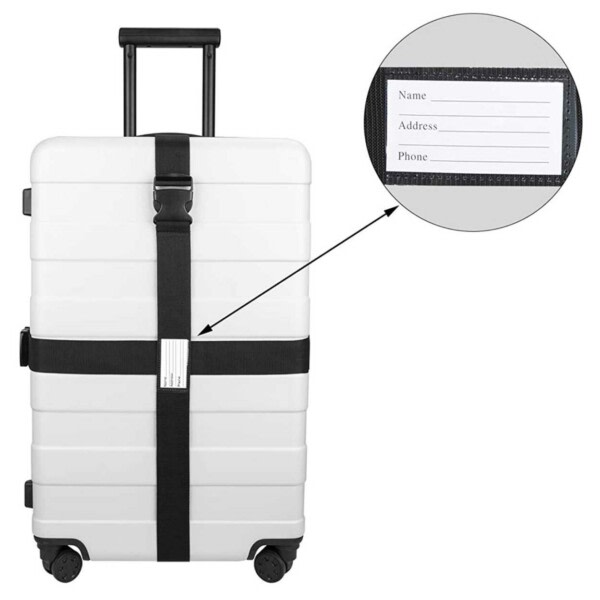2-pakke bagage stamme bagagebånd sorte sort