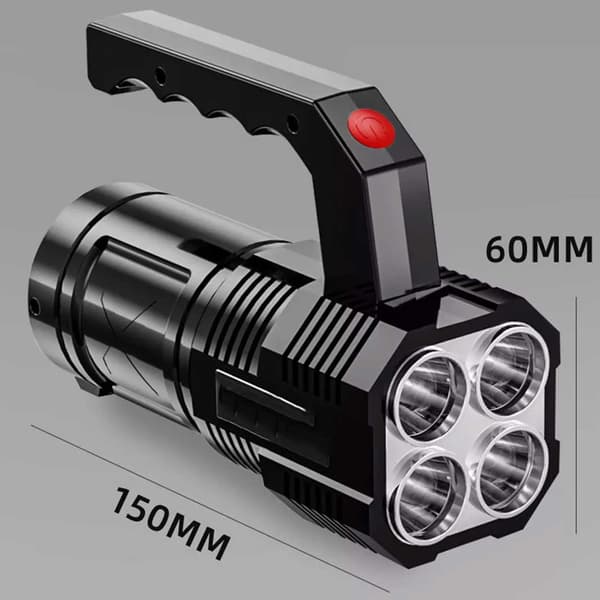 LED lommelykt USB -ladbar svart