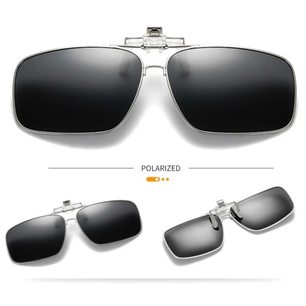 Uppfällbara Metall Clip-on Solglasögon Flip Up Silver silver