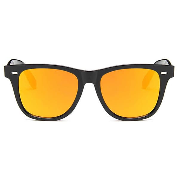 Black Wayfarer solbriller Red Mirror Glass + Senile ledning svart