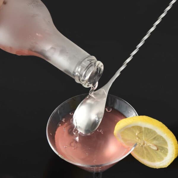 Cocktail skje med gaffel rustfri 32 cm sølv
