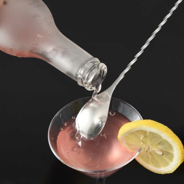 Cocktailske med gaffel rustfrit 32 cm sølv