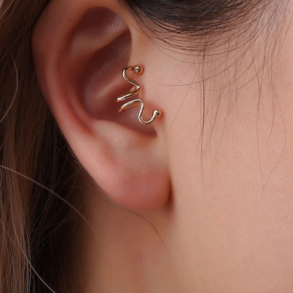 Falske helix tragus piercing øre øreringe øre manchet uden hul guld guld  ae86 | Guld | Fyndiq