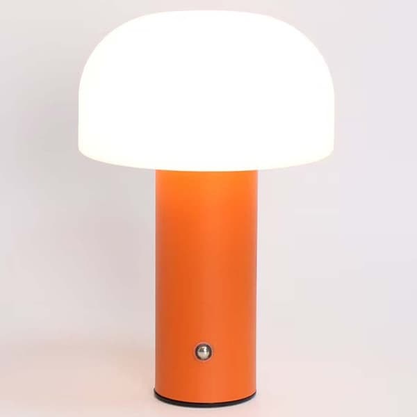 Retro Bordlampe Sopp | Trådløs Oppladbar LED Lampe Oransje