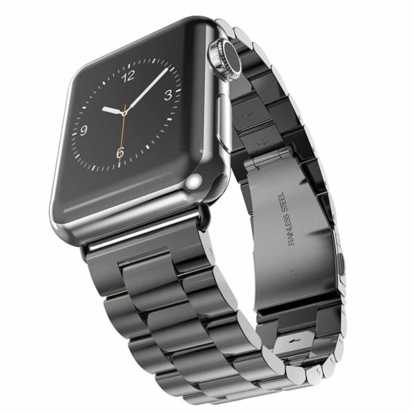 Apple Watch 1-8/SE/Ultra 42/44/45/49 Klockarmband Svart Metall svart