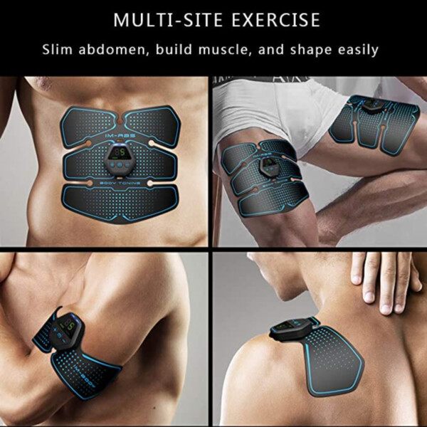 3-Pack EMS-Tränare - Mage Armar Axlar Ben Elektrisk Muskelstimulator Magrutor svart