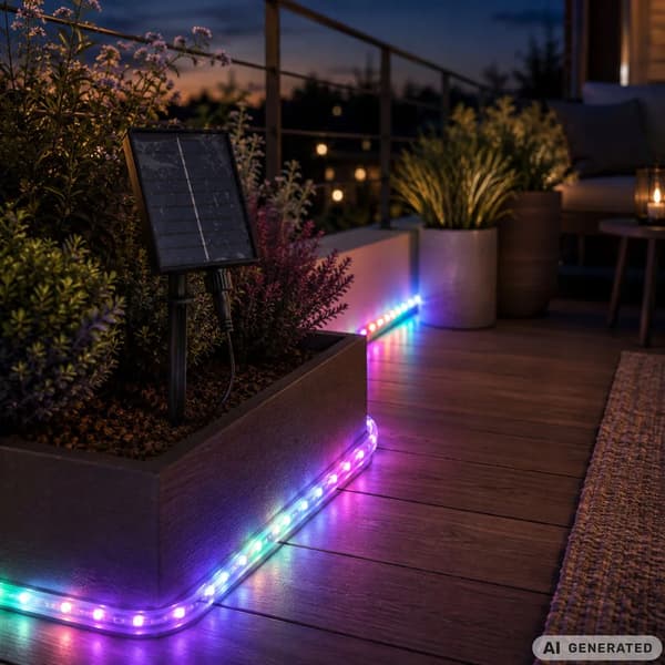 Solar LED Strip 5m IP65 Vedenpitävä kaukosäätimellä