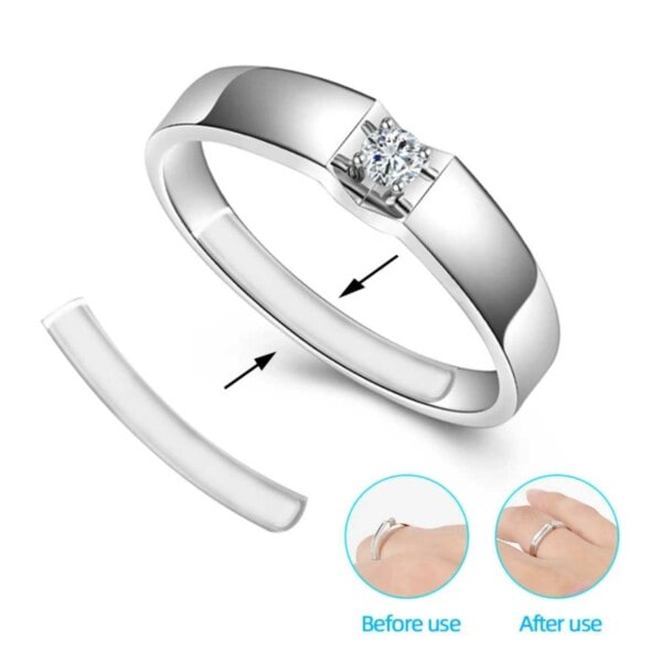 17-Pack Ring Adjuster - Reducer størrelsen på ringe, sort sort