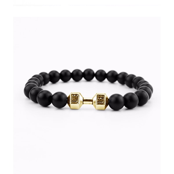 Trendy Dumbbell Armbånd Gull Black Stone Perads gull