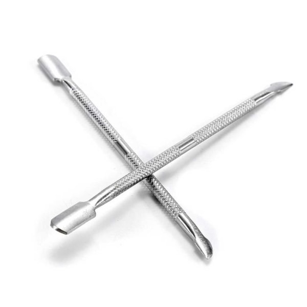 Cuticle Pusher 2-i-1 negleværktøj rustfrit stål sølv sølv