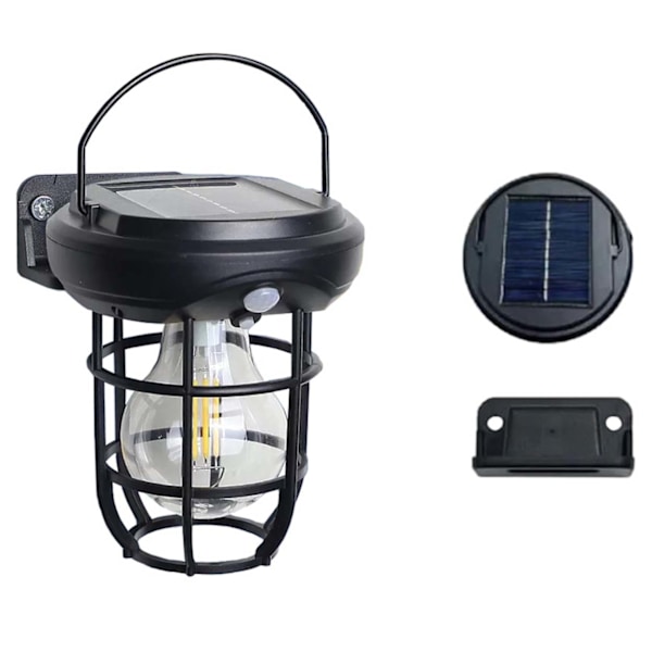 Solcellslykta med Väggfäste | 3 Lägen och Rörelsesensor svart