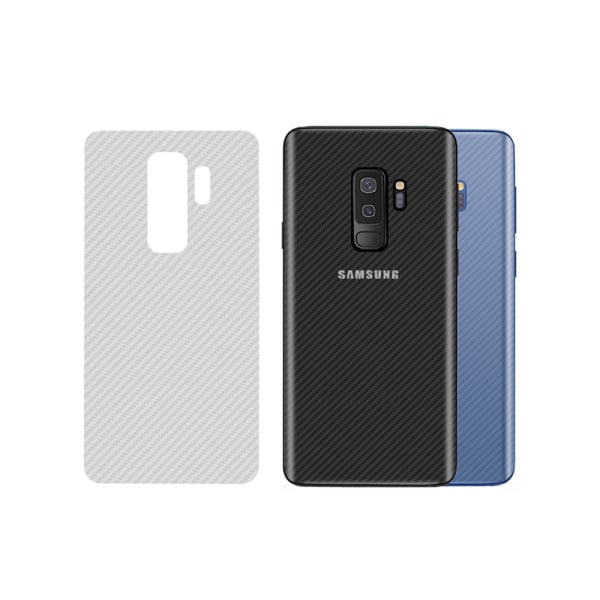 3-pakkaus Samsung Galaxy S9 Plus Hiilikuitu ihon suojaava muovinen selkä läpinäkyvä