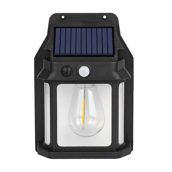 4-Pack Solar Vegglampe med Bevegelsessensor Svart svart