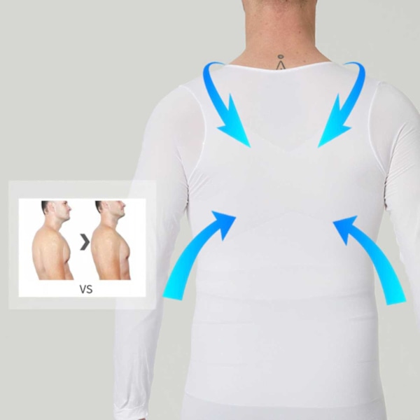 Formande Hållnings T-shirt Posture Shirt | Valbar Storlek | Vit L