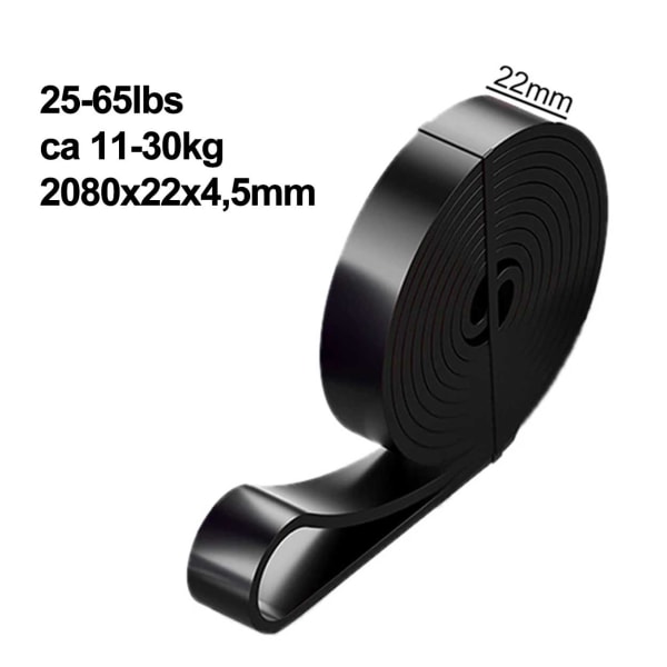 Elastiskt Motståndsband Träningsband Crossfit 11-30kg svart