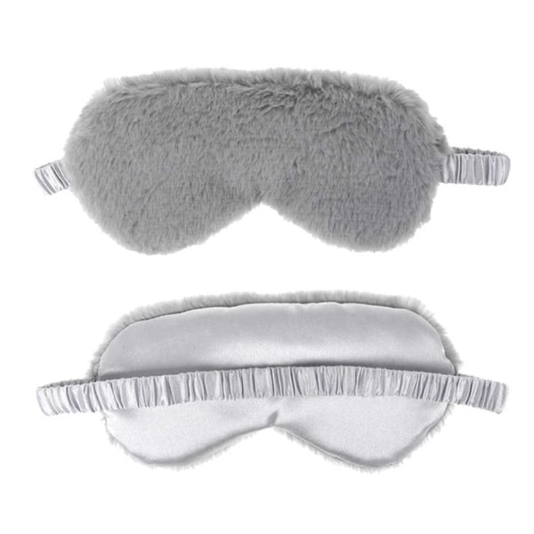 Mykt furry grå sovemaske fluffy øyemaske flyreiser reiser grå one size