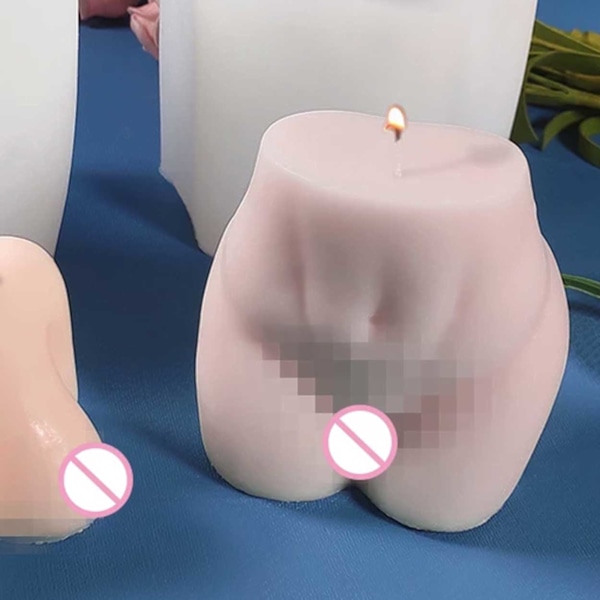 Formular til stearinlys kvinders krop 3d 7cm hvid