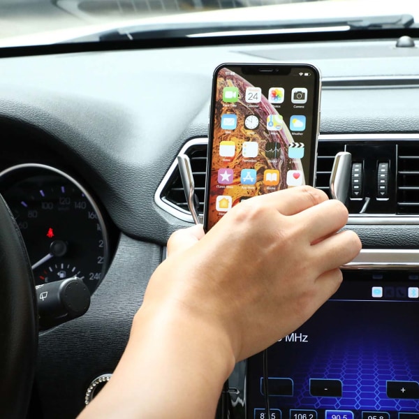 Smart trådløs mobil oplader med mobilholder til bil - sort sort