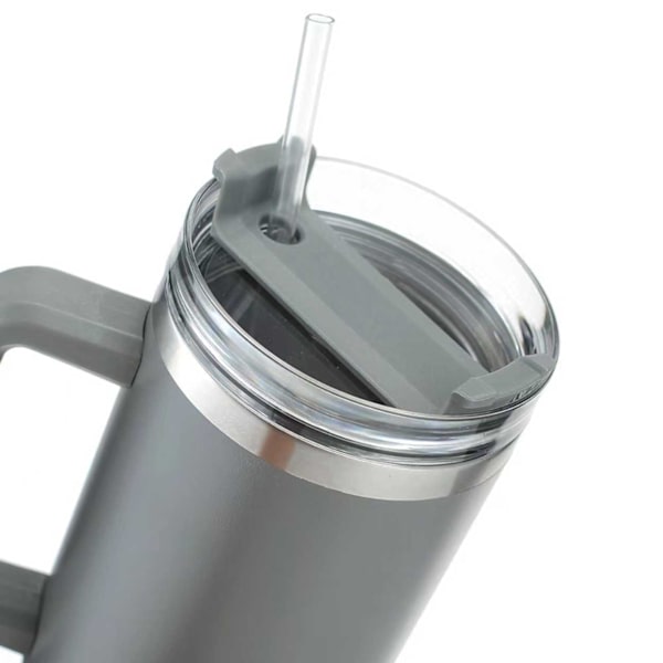 Muki oljilla 1,2L termospullo kahvalla harmaa